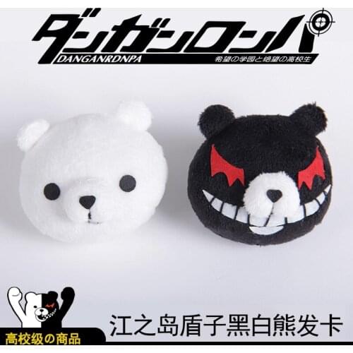 2 Pcs/lot Anime Danganronpa Hair Pin Toy White and Black Cosplay Enoshima Junko Hair Clips Accessories Toy Gift