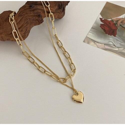 2021 Fashion Metal Hip Hop Heart Pendant Necklace for Women New Trend Female Jewelry