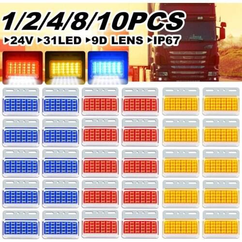 2021 NEW 24V 31LED Side Marker Indicator Lights 9D Position Lamp For Off-Road Truck Trailer Signal Lamp Assembly 3Color