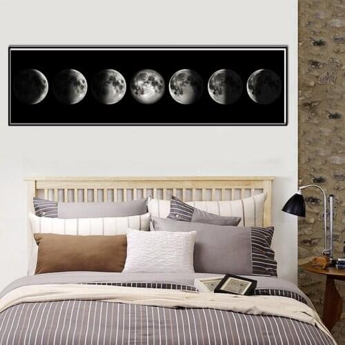 5D Diy Diamond Painting Moon Phase Black White Full Square Round Rhinestone Pictures Embroidery Mosaic Cross Stitch KitsZP-4100