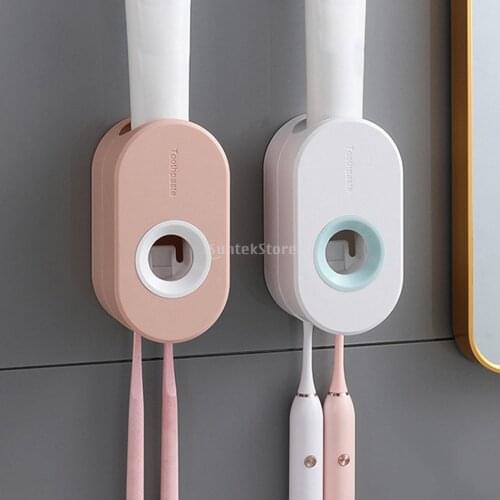 Automatic Toothpaste Dispenser Squeezer Wall Mount Plastic Dustproof Holder Paste Despensers Bathroom Cheap Squeezers Shower Set
