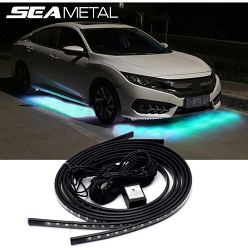 12V Car Flexible Strip Lights Auto LED RGB Under Chassis Decorative Lamp Car Underbody System Atmosphere Light Auto Accessories