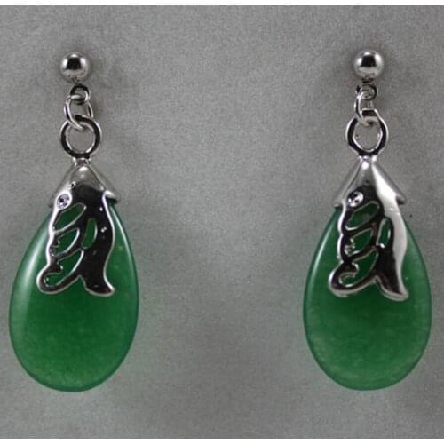 Elegant Natural jade Drop Earring
