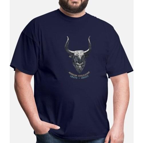 Greece Crete Minoan Civilization Bulls Head Printed T-Shirt. Summer Cotton O-Neck Short Sleeve Mens T Shirt New S-3XL