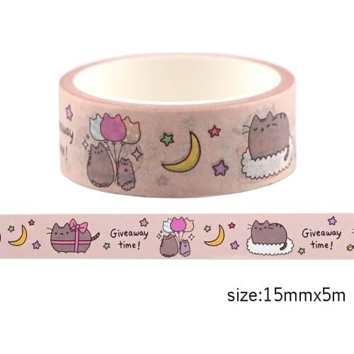 Homegaga Kawaii Cats Washi Tape Adhesive Paper Masking Tape Scrapbooking Decoration Stickers Diary Decorative DIY Crafts D2537