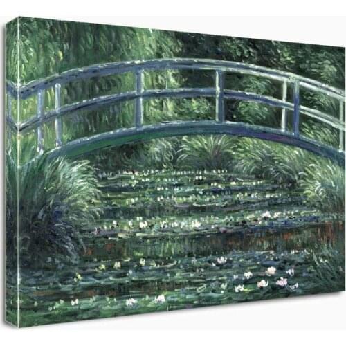 The Japanese Bridge (The Water-Lily Pond) by Claude Monet Art Reproduction Oil Painting on Canvas Wall Art for Home Decor