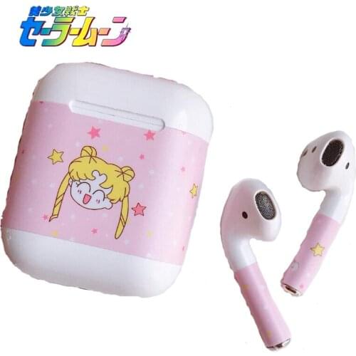 Sailor Moon Unicorn Protective Sticker earphone For AirPods1 2 Skin Removable Adhesive Decorative Decal Wrap head Film