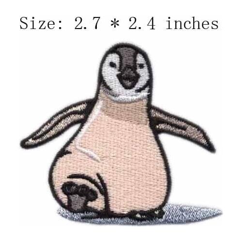 Lovely penguin 2.7" wide embroidery patch for cozinha/scrapbook/shopkins