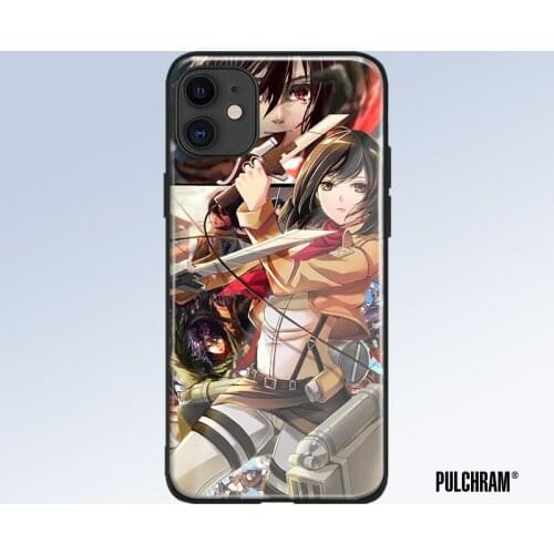 Mikasa Ackerman anime Tempered Glass Soft Silicone Phone Case Cover Shell For iPhone SE 6s 7 8 Plus X XR XS 11 Pro Max