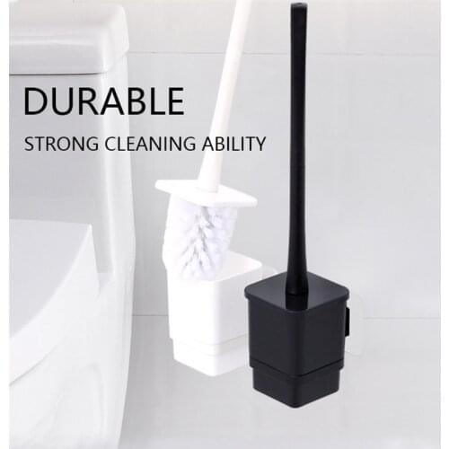 Corner Toilet Brush Set Black Wc Bathroom Brushes with Storage Rack Wall-mounted Modern Cleaning Tools WC Washing Accessories