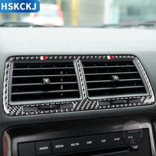 For Dodge Challenger 2008 2009 2010 2012 2013 2014 Carbon Fiber Stickers Center Air Vent Outlet Frame Interior Car Accessories