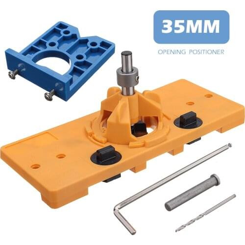 1set 35mm Concealed Hinge Drilling Jigs Hinge Hole Saw Jig Drilling Guide Locator Kit for Wood Cutter Carpenter Woodworking Tool