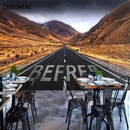 Colomac Custom Personality Restaurant Industrial Style Wallpaper Retro Highway Extension Mural Ornaments for Room Drop Shopping