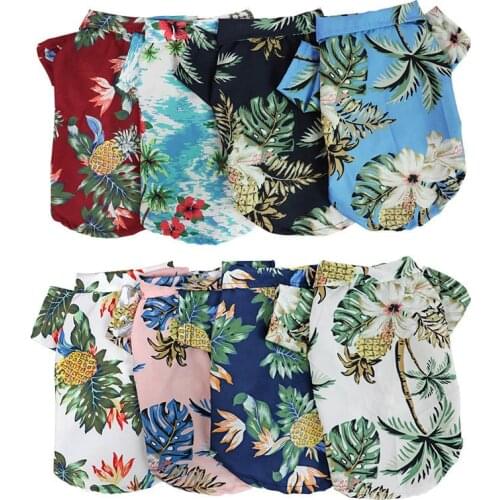 Hawaiian style Dog Clothes Puppy Pet Clothes Summer Pet Clothing For Small Medium Dogs Chihuahua Cat Rabbit Dog Coat Jacket York