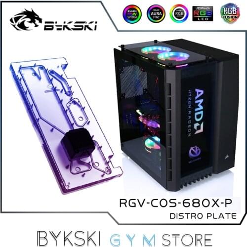 Bykski Distro Plate For CORSAIR 680X Case, 2X 240 Radiator Water Cooling Loop Solution, 12V/5V RGB SYNC, RGV-COS-680X-P