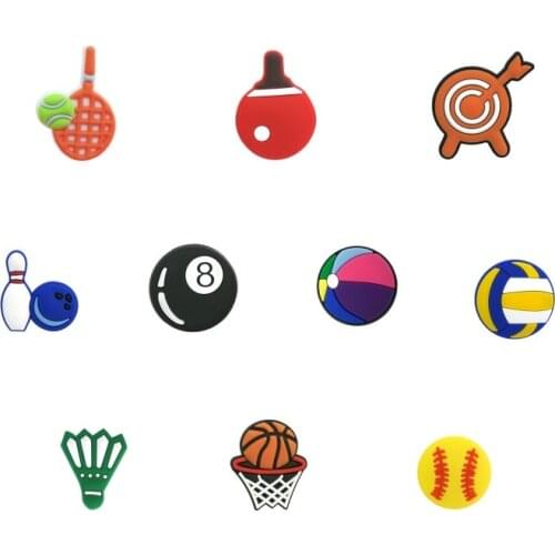 1PCS Casual Sports PVC Shoe CharmsShoes Accessories Decoration Shoe Buckles Ornaments Fit for clogs shoes Promotional Gift