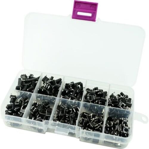 10 models 200pcs 6*6 Tact Switch Tactile Push Button Switch Kit, Height: 4.3MM~13MM DIP 4P micro switch 6x6 Key switch