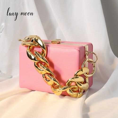 Womens Bag Luxury Designer Handbag Metal Chains Purses and Handbags Ladies Fashion Acrylic Mini Box Square Evening Clutch Z009