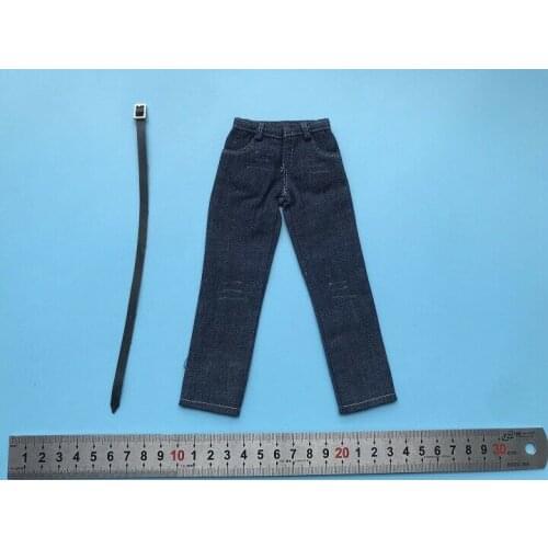 1/6 Scale Soldier Trendy Jeans + Belt Model for 12" Action Figure Doll