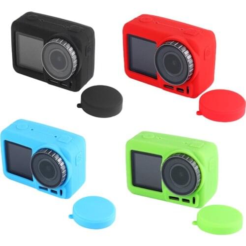 2 in1 osmo action camera lens cap Protective cover dust-proof Anti-scratch silicone case for dji osmo aciton camera Accessories