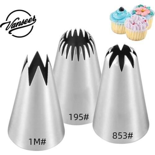 3pcs Piping Icing Tools Set 1M 853# 195# Flower Cup Cake Cookies Pastry Bag Nozzle Candy and Pastry Accessories Cake decorating