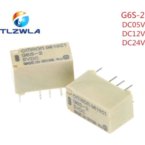 5Pcs OMRON G6S-2 DC5V/12V/24V PCB Mount 2-pole 8Pin Mini Signal Switch Relay