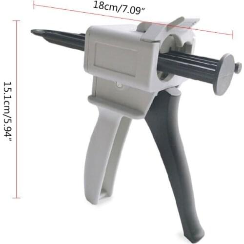 50ml 10:1 Manual Two Component AB Glue Epoxy Sealant Applicator Structure Adhesive Squeeze Mixed Caulking Dispenser A0KF