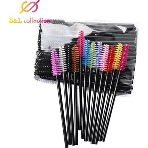 50pcs Eyelash Extension Disposable Eyebrow brush Mascara Wand Applicator Spoolers Eye Lashes Cosmetic Brushes Set makeup tools