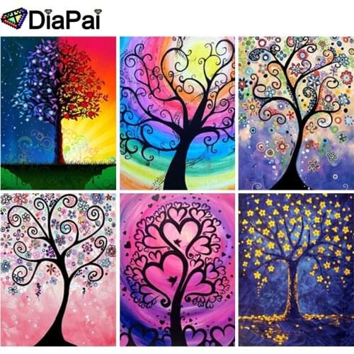 DIAPAI Diamond Painting 5D DIY 100% Full Square/Round Drill "Color tree landscape" 3D Embroidery Cross Stitch Home Decor