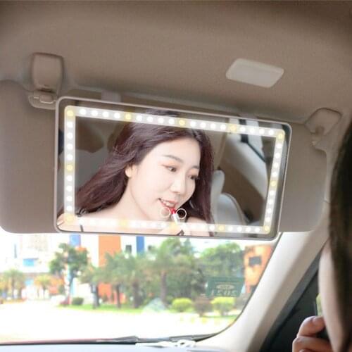Car Detachable Sun Visor Mirror Vanity Mirror With Led Lights Automobile Make Up Mirror Makeup Sun-shading Cosmetic Mirror #T1G