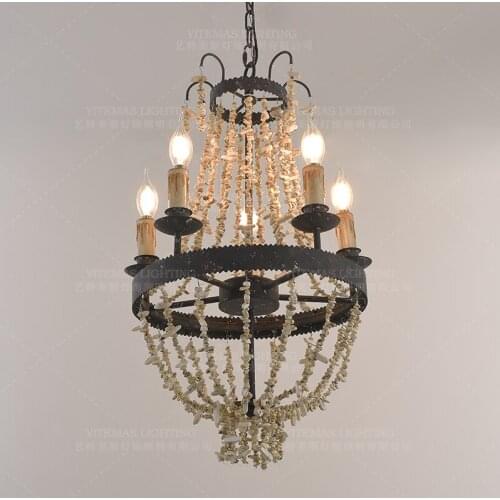 White turquoise chandelier lighting rustic iron lustres home decor suspension vintage light fixture in wedding kitchen baby room