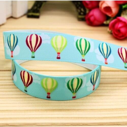 7/8'' Free shipping Balloon printed grosgrain ribbon hairbow headwear party decoration diy wholesale OEM 22mm P5623