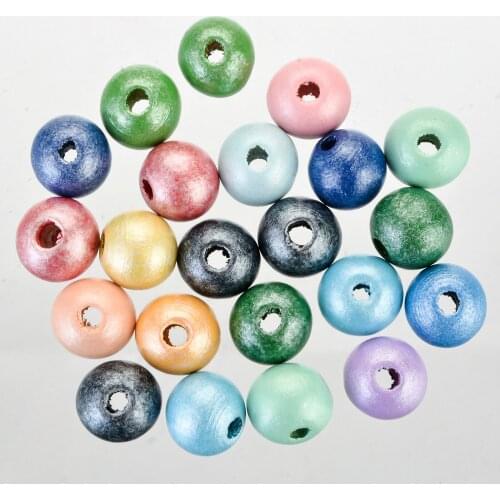 6mm-25mm Wood Spacer Beads Round At Random Color Painted Loose Beads DIY Making Jewelry Findings Hadmade Crafts ,50-1000PCs