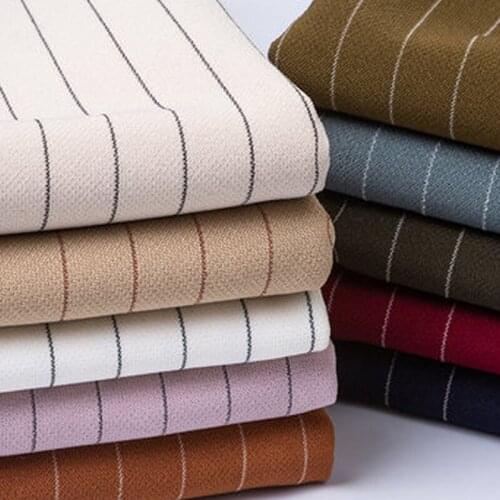 100*150cm Stretch Polyester Anti-wrinkle Fabric Elastic Striped Fabric For Sewing Drooping Suit Pants Skirt Dress Garment