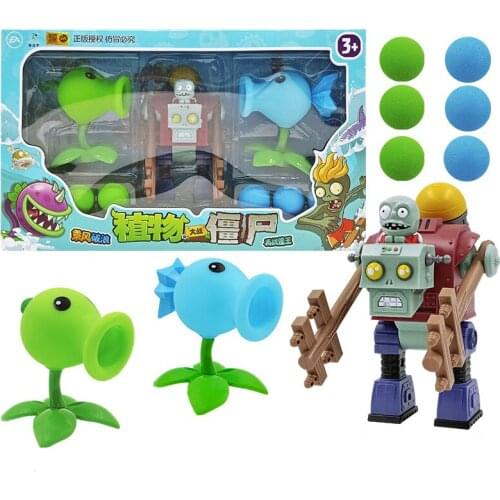 3pcs/lot Plants vs Zombies Action Figure Toys PVZ Gargantuar Zombie Peashooter Snow Pea Ejection Game Toy Gift for Kids No Box
