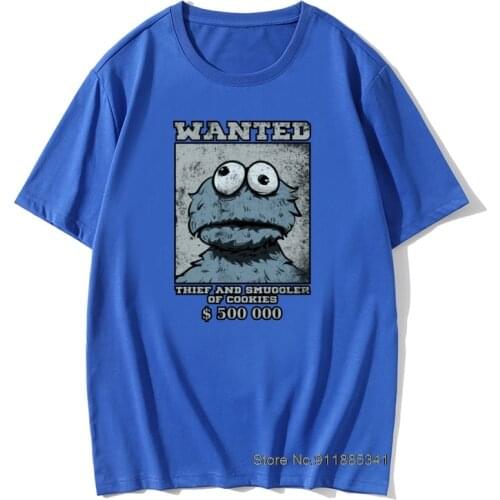 T Shirt Men Funny Cookie Monster T-shirt Male Coupons Camisa Tops TShirt Crewneck Summer/Autumn 100% Cotton Tee Graphic