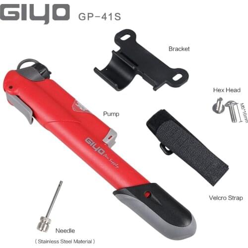 GIYO GP-41S 105g Mtb Road Bike Bicycle Pump Barometer Gauge 120 psi High Pressure Mini Ball Cycling Air Hand Pump Tire Inflator