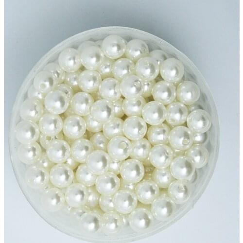 Hot Selling 260 Pcs Ivory Color Acrylic Plastic Beads Pearl Imitation Round Beads 8mm Dia. (PS-BSG02-03IV)