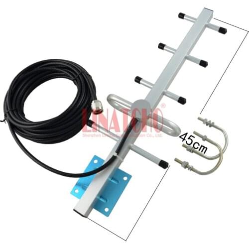 GSM 900MHz 5 element yagi 9dBI with 10m cable GSM 824-960MHz mobile signal repeater outdoor antenna