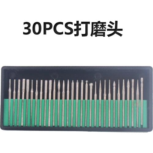 HJI (30TH) 30 diamond drill bits 400 grit FINE Silversmith drills, Drill 30PCS/set Drill Bits Kits Nail Drill Set Shank 3/32"