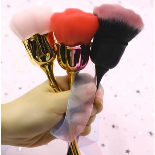 1pcs Rose Shaped Nail Art Brush for Manicure Beauty Brush Blush Powder Brushes Fashion Gel Nail Supplies for Professionals