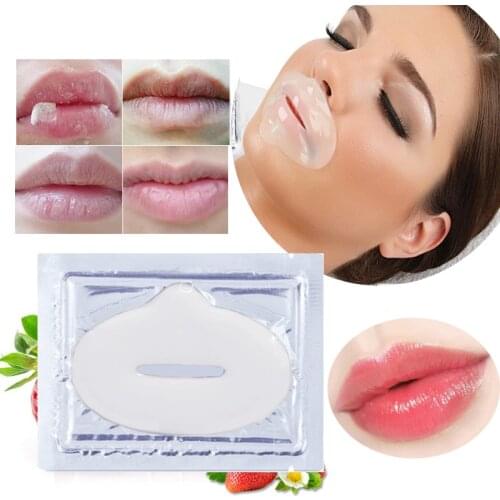 Efero 10pcs Women Sexy Crystal Mask Pads Collagen Plumper Patch Moisturizing Essence Lip Face Care Beauty Cosmetics