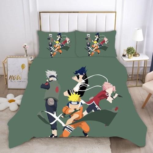 NARUTO Bedding Set Single Size Quilt Duvet Covers for Kids Bedroom Decor Twin Bed Linens Queen Set Summer Winter 3D Printing