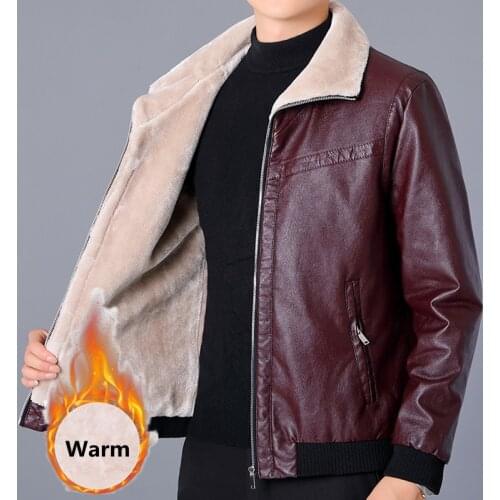 2021 Winter Leather Jacket for Men High Quality Classic Motorcycle Biker Cowboy Coat Male Velvet Thick PU Casual Vintage Coats