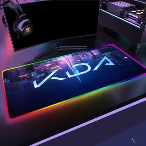 Kda Mouse Gamer Desk RGB Mouse Pad Large League of Legends PC Gamer Cabinet Kawaii Gaming Accessories Table Mat Mausepad Varmilo