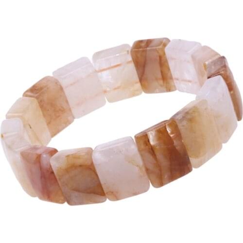 Wholesale Yellow Natural Rubber flower Bracelets Yellow Hand Row Lucky for Women Girl Gift Wrist Crystal Fashion Jewelry