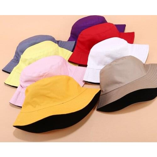 Summer Foldable Bucket Hat Unisex Women Outdoor Sunscreen Cotton Fishing Hunting Cap Men Basin Chapeau Sun Prevent Hats