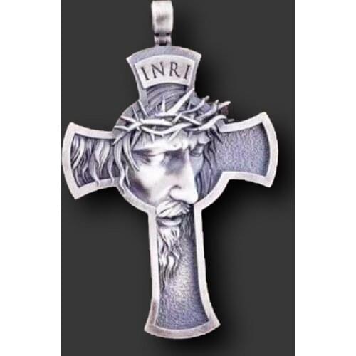 2pcs Silver Plated Crown of Thorns Crosses Pendants DIY Charms Retro Necklace Jewelry Crafts Metal Accessories For Man A1209