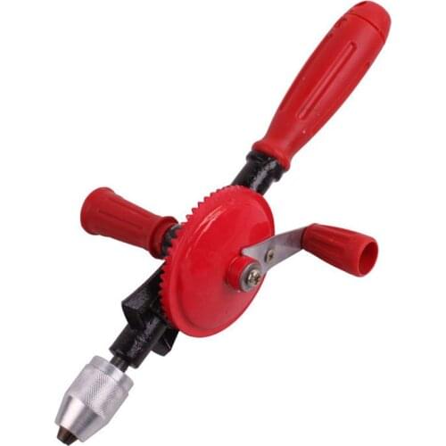Hand Drill 1/4-inch Capacity Manual Mini Cast Iron Hand Drill with Plastic Handle for Wood, Bamboo, Plastic, PVC, Acrylic