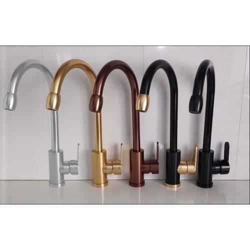 5 Colors Kitchen Faucet Space Aluminum Single Handle Hot Cold Water Vessel Sink Basin Tap Mixer Torneira Cozinha